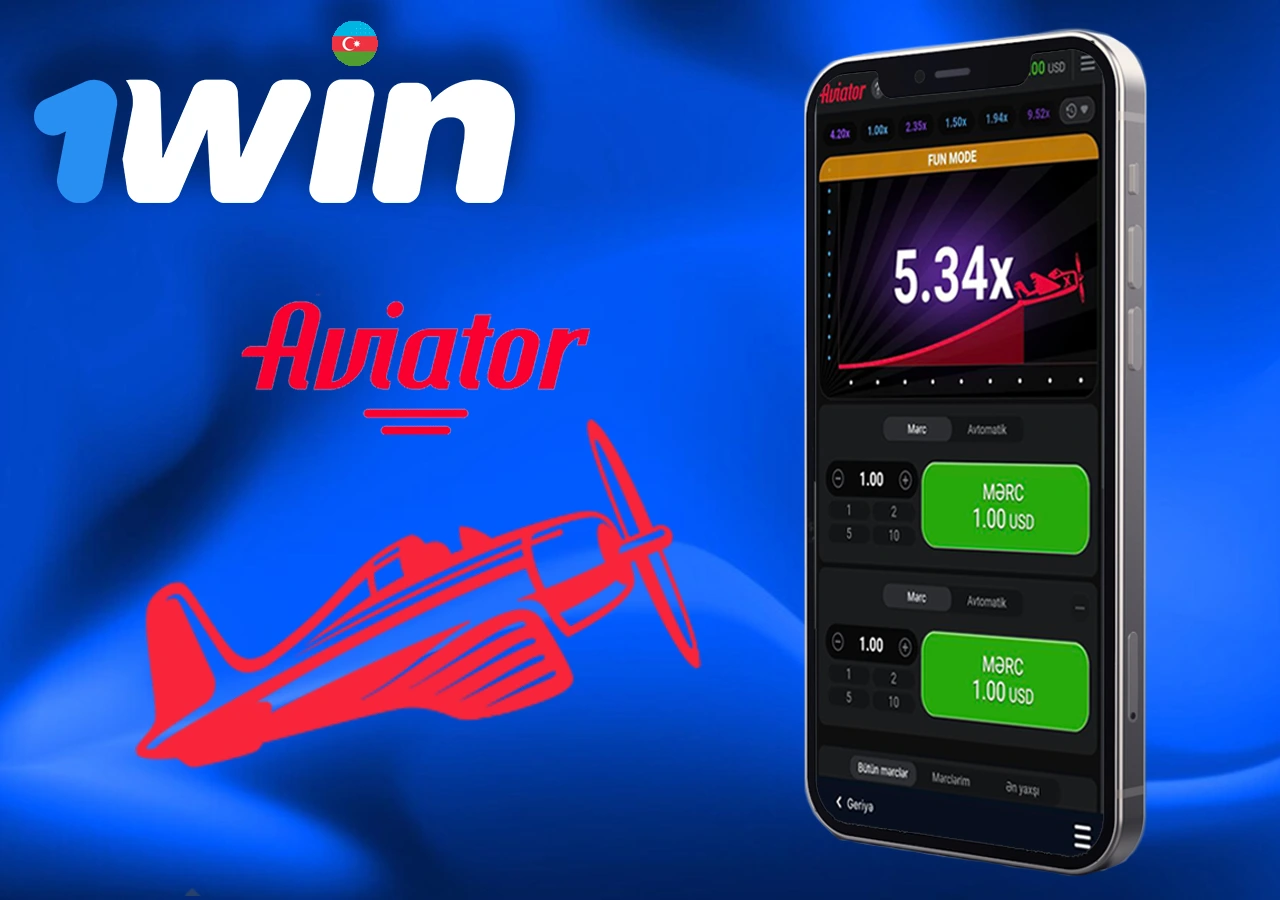 1Win bukmeker kontorunda azərbaycanlılar arasında populyar olan aviator onlayn oyunu